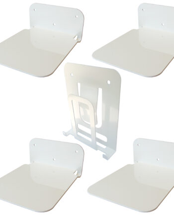 Galleksa Vertical Invisible Bookshelf White ( 4 + 1 Vertical)