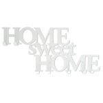 Wall Coat Rack with 7 Hooks (Home Sweet Home White)