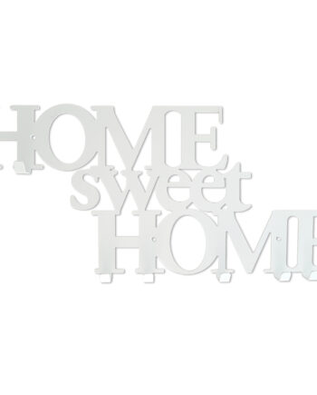 Wall Coat Rack with 7 Hooks (Home Sweet Home White)