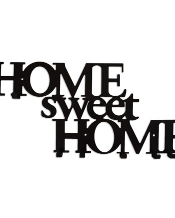 Wall Coat Rack with 7 Hooks (Home Sweet Home Black)