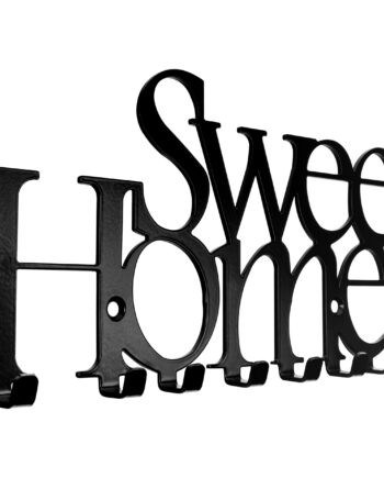 Key Holder Towel Hanger Kitchen Wall Organizer (Sweet Home Black)