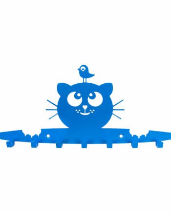 Galleksa Children's Wall-Mounted Coat Hooks Hanger Rack Happy Tiger Blue