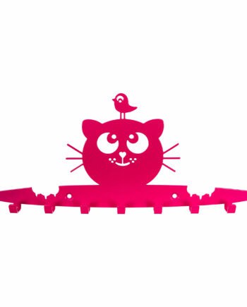 Galleksa Children's Wall-Mounted Coat Hooks Hanger Rack Happy Tiger Pink