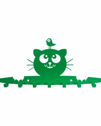 Galleksa Children's Wall-Mounted Coat Hooks Hanger Rack Happy Tiger Green