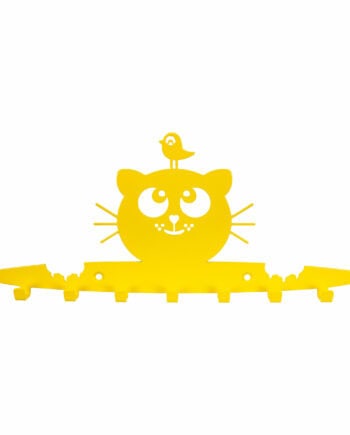 Galleksa Children's Wall-Mounted Coat Hooks Hanger Rack Happy Tiger Yellow