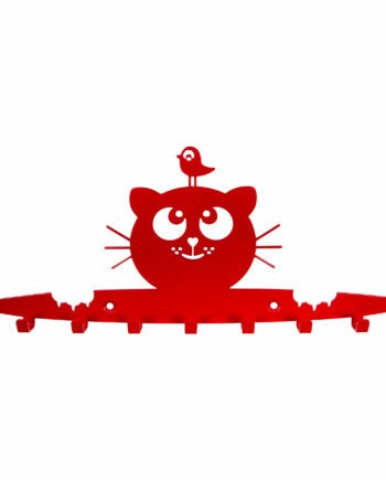 Galleksa Children's Wall-Mounted Coat Hooks Hanger Rack Happy Tiger Coral